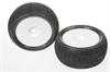 1/8 Truggy tyre soft premounts on white rim (2)