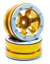 Beadlock Wheels PT- Wave Gold/Silber 1.9 (2 pcs)