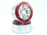 Beadlock Wheels SIXSTAR silber/rot 1.9 (2) ohne Radnabe