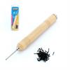 Pen Grip Pin Pusher (wood handle) + 100 Black Pins