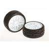 1/8 GT tyre medium mounted white rim (2)