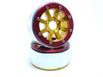 Beadlock Wheels HAMMER gold/rot 1.9 (2) ohne Radnabe