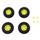 1.2inch Deep Star Wheel 68mm Mudder-XL Tire Set ( Yellow )