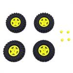 1.2inch Deep Star Wheel 68mm Mudder-XL Tire Set ( Yellow )