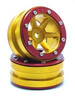 Beadlock Wheels PT- Slingshot Gold/Rot 1.9 (2 pcs)