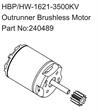HBP/HW-1621-3500KV Outrunner Brushless Motor